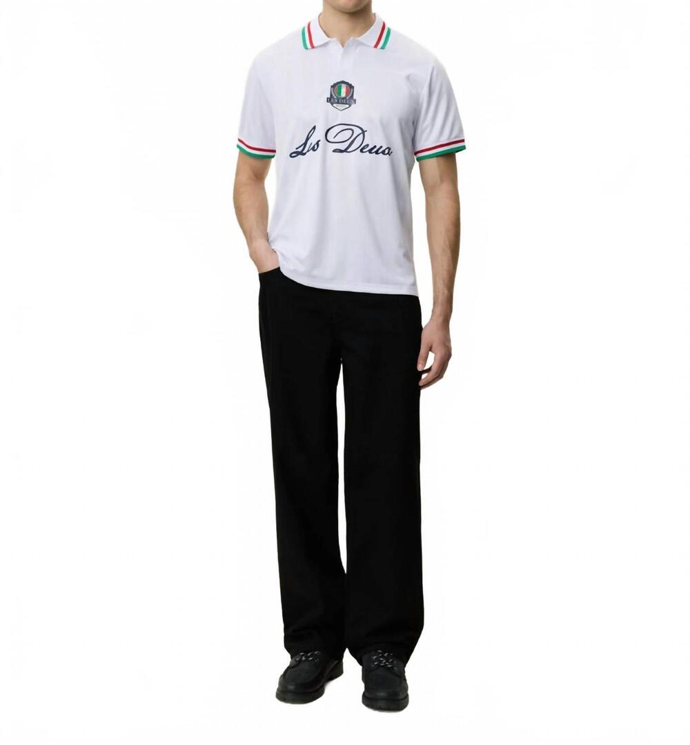 NEW LES DEUX italy short sleeve football jersey in light ivory